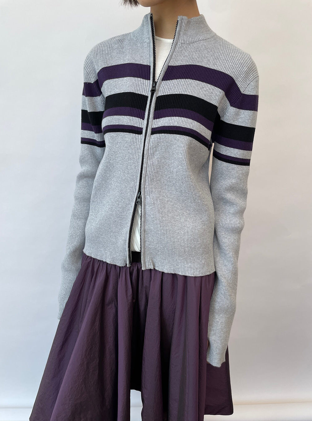Stripe Loop Knit Cardigan