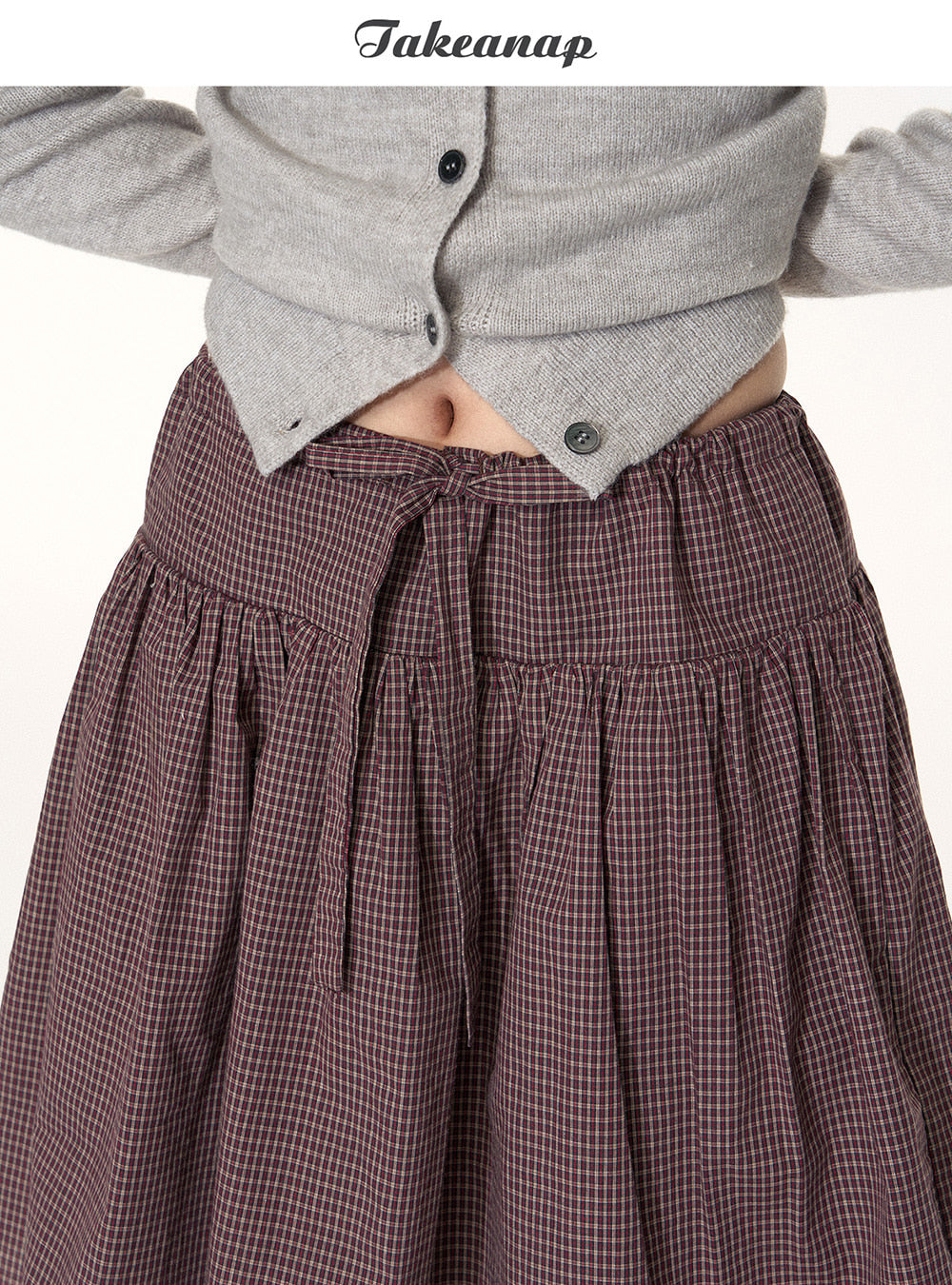 Ribbon Tie Gathered Skirt (2color)