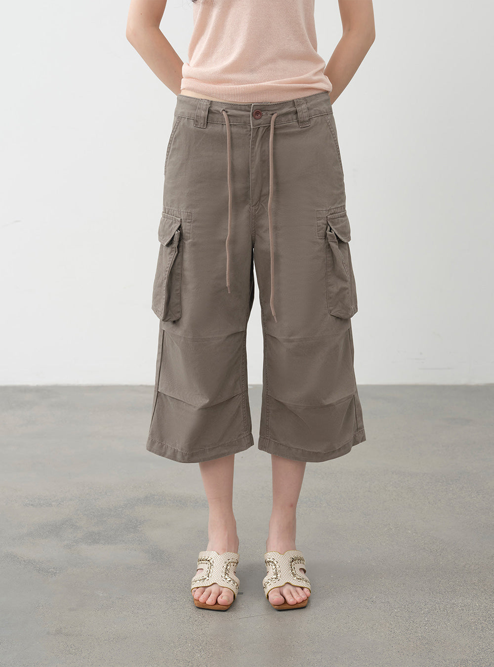 Retro Distressed Cargo Pants (2color)