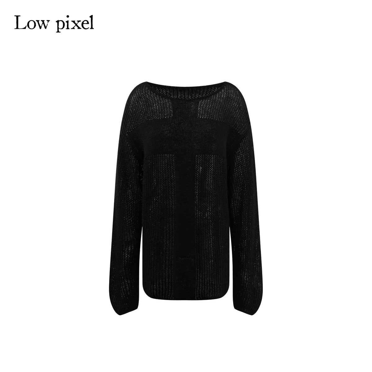 Soft Alpaca Blend Patchwork Oversized Street Women Casual Crewneck Knit Sweaters