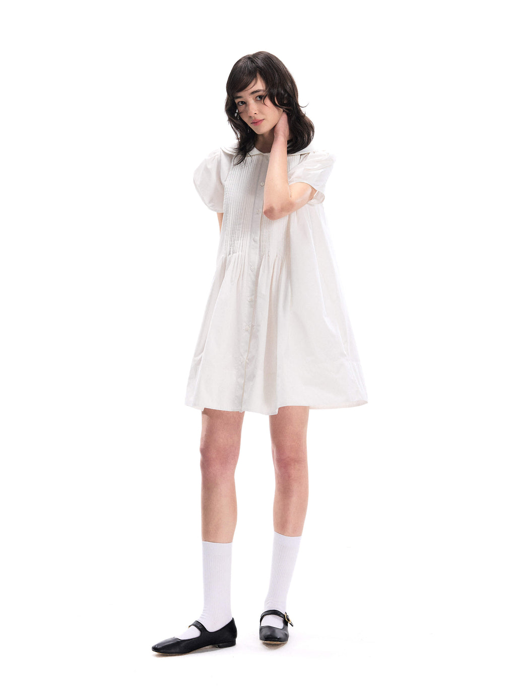 Romance Nanci Doll Collar Puff Shirt Dress