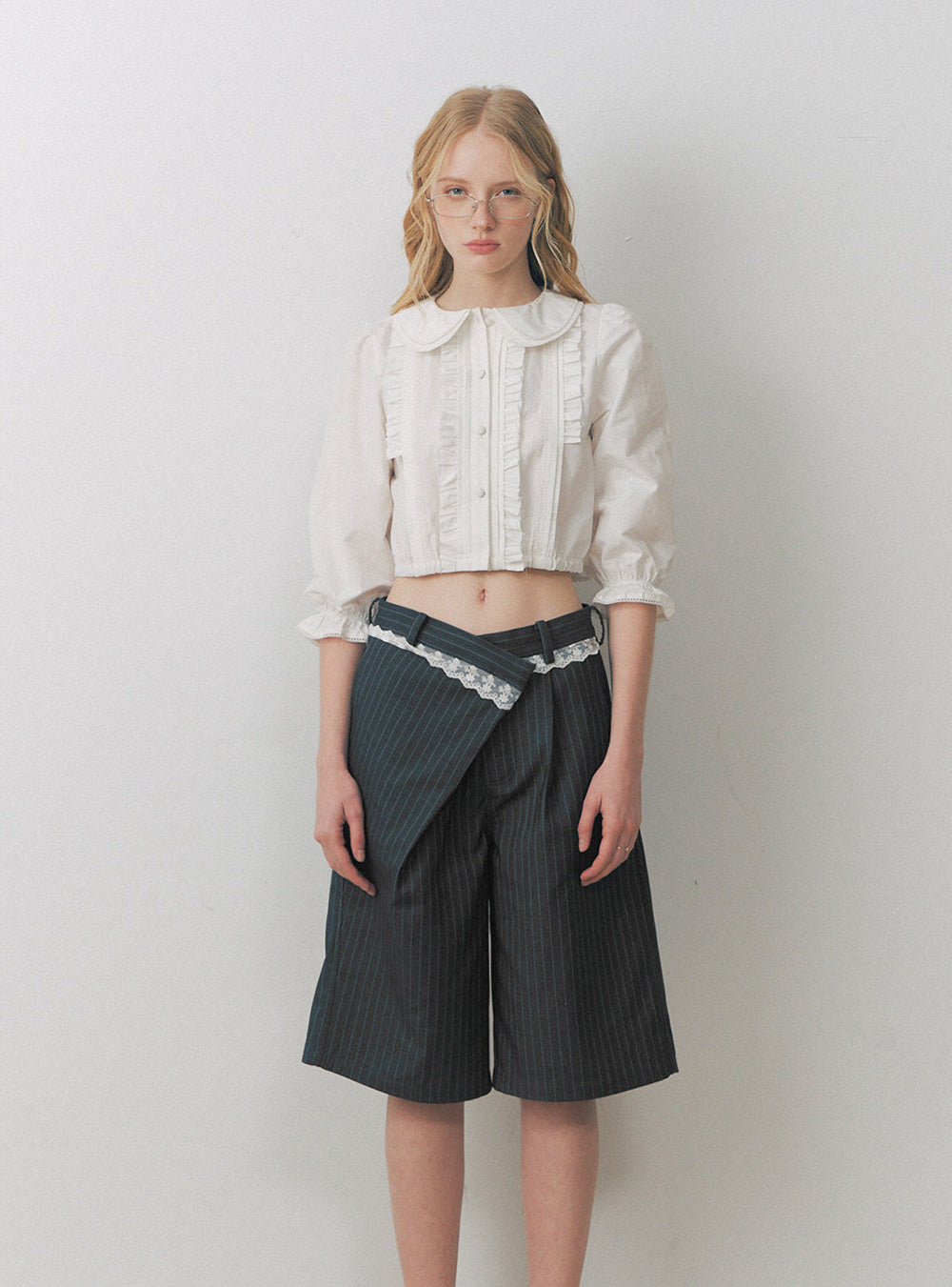 Ivory Petal Collar Frill Blouse