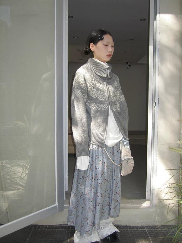 3months | CASUAL FAIR ISLE KNIT CARDIGAN【ID:TN00067】