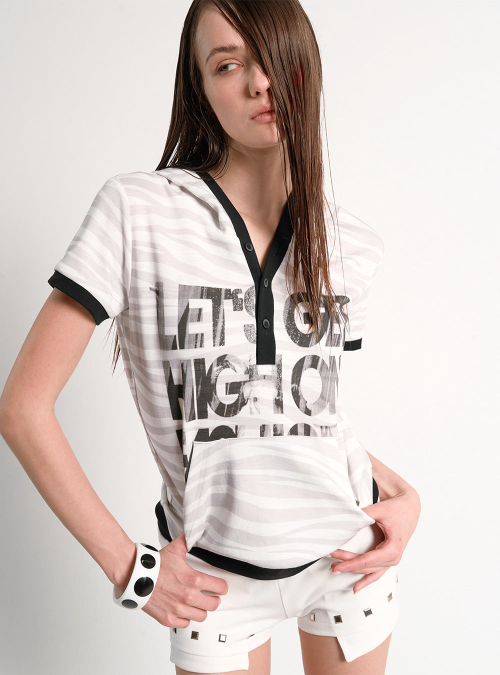 Hightclub Zebra Hood Top