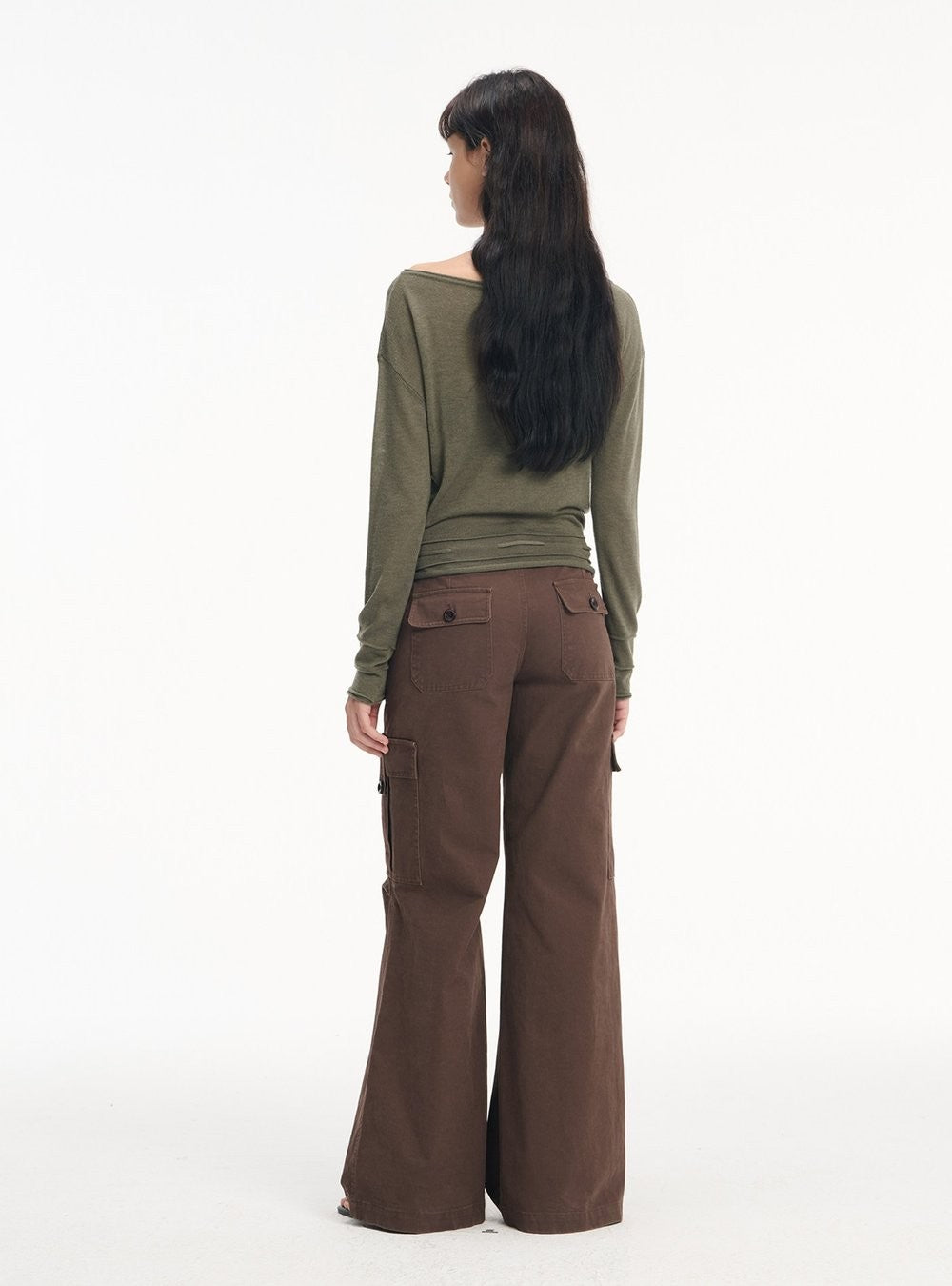 Drawstring Pocket Boatneck Top