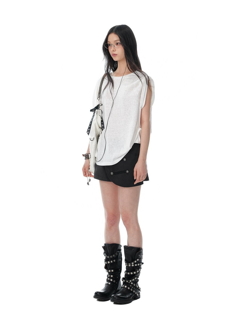 Bubble Texture Draped Top (2color)