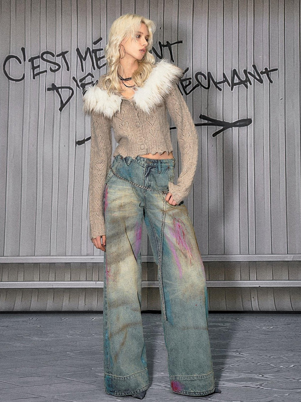 Washed Blue Button Fly Mid Rise Slight Stretch Sexy Straight Leg Jeans