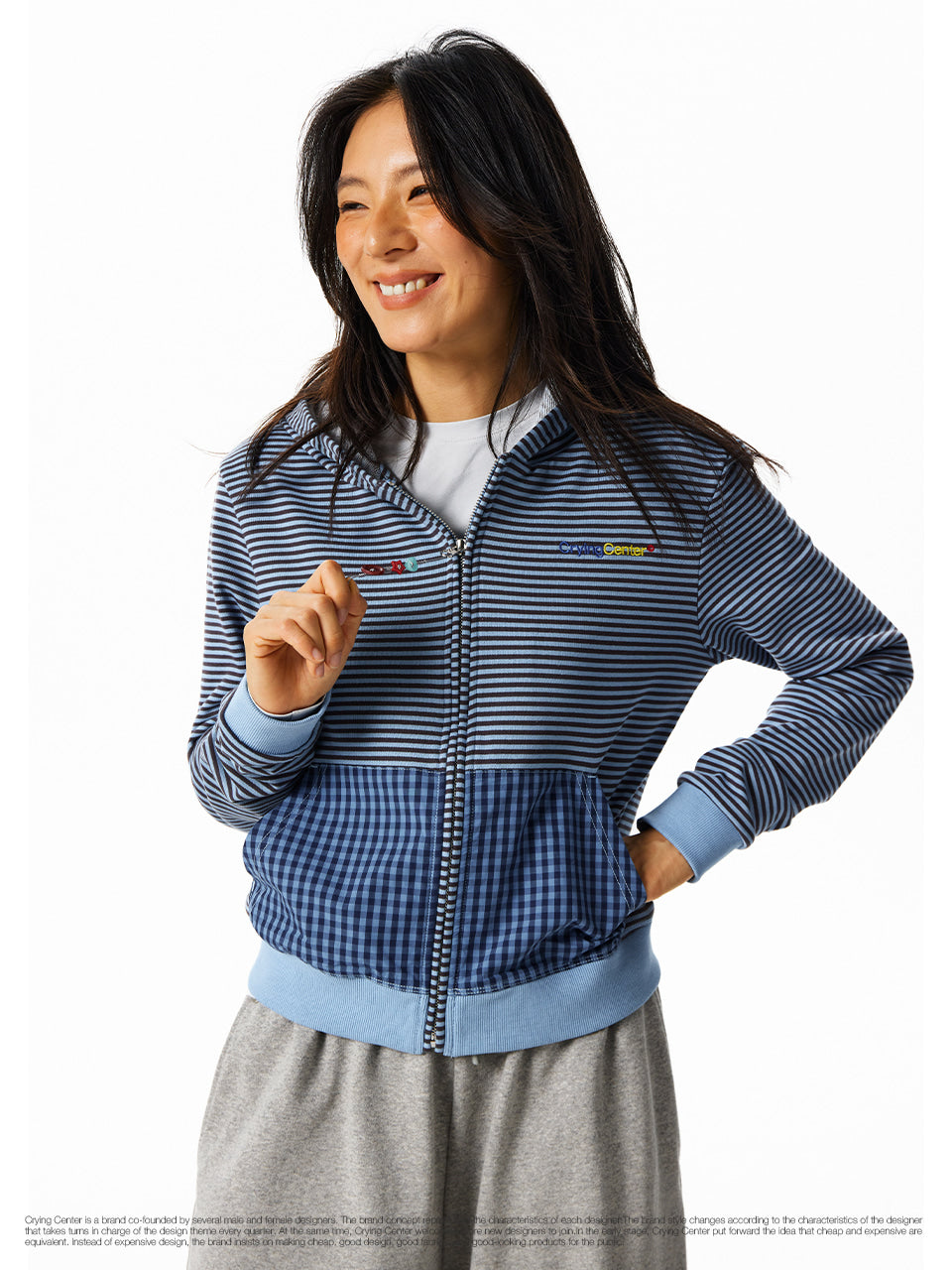 CryingCenter Striped Beaded Hoodie
