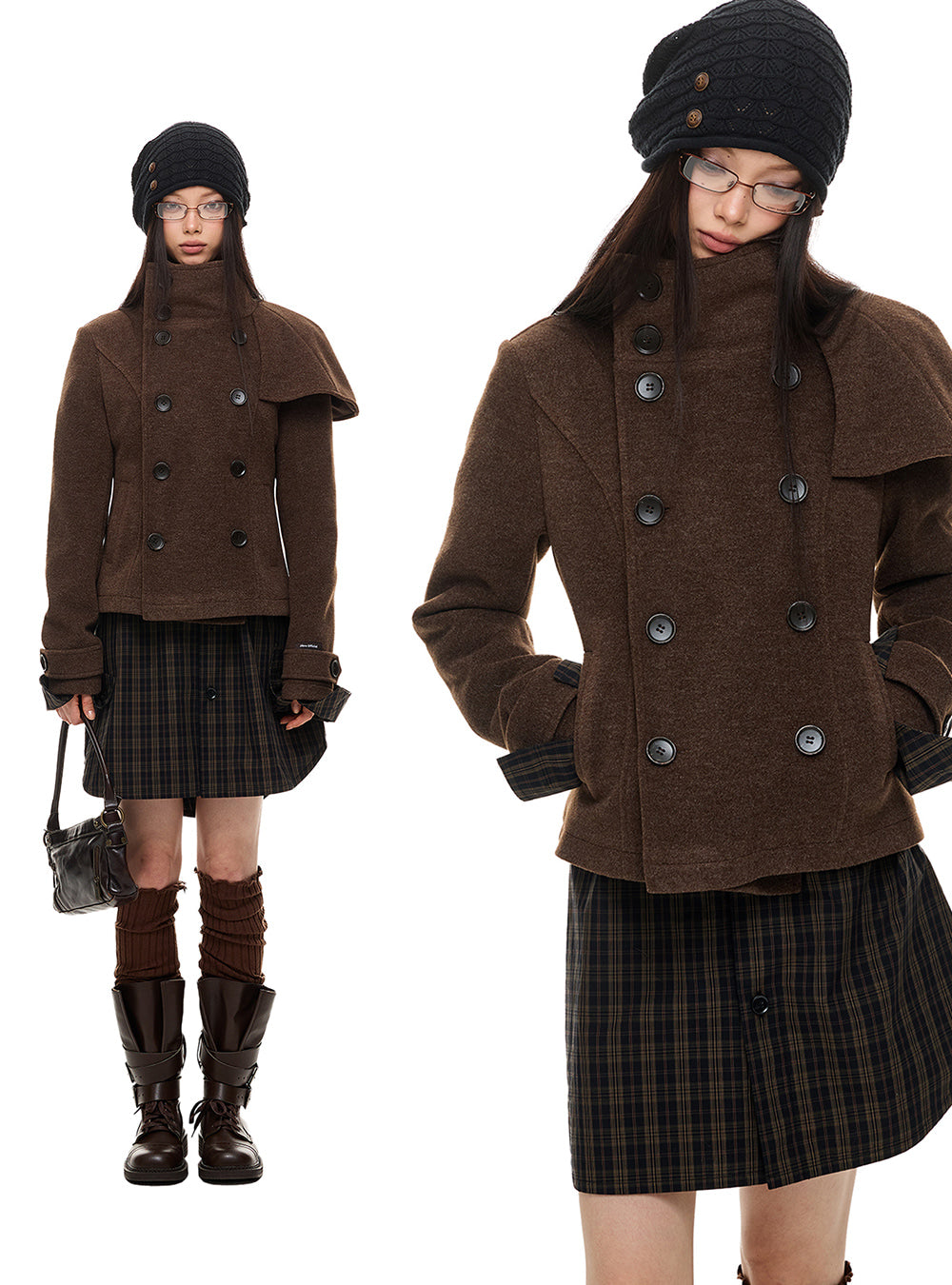 French Slim-Fit Short Wool Coat (2color)