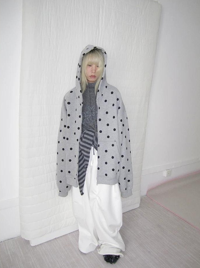 3months | POLKA DOT BOA HOODIE JACKET【ID:TN00060】