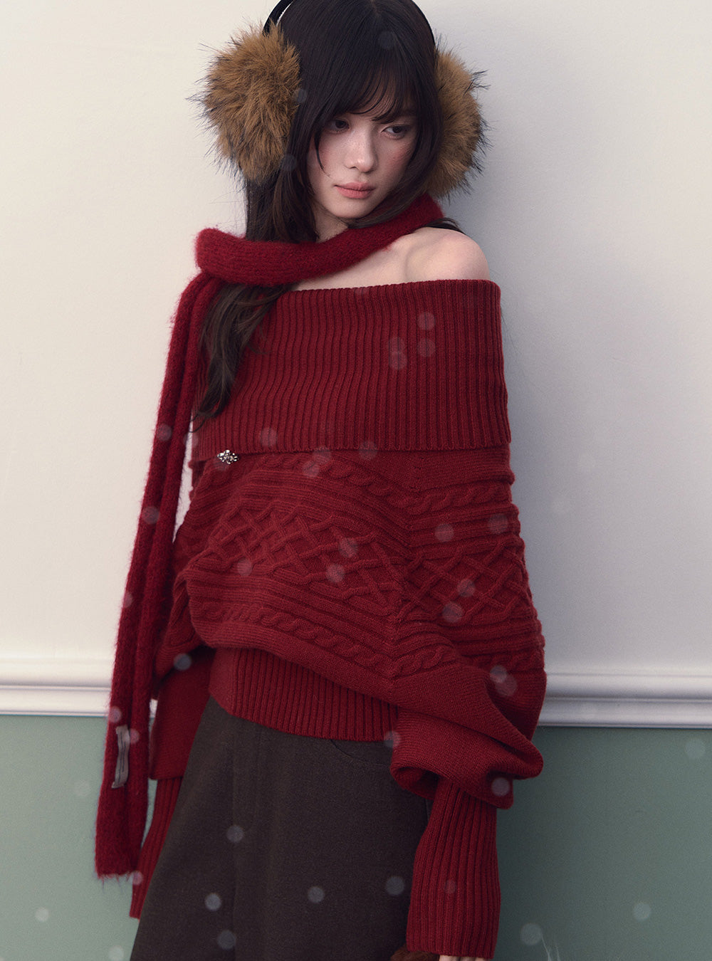 Diamond Jacquard Knit Sweater (2color)