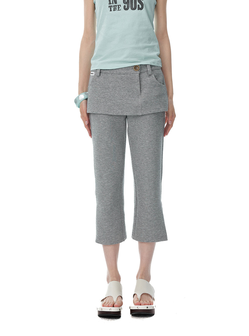 Apron Line Cropped Flare Pants (2color)