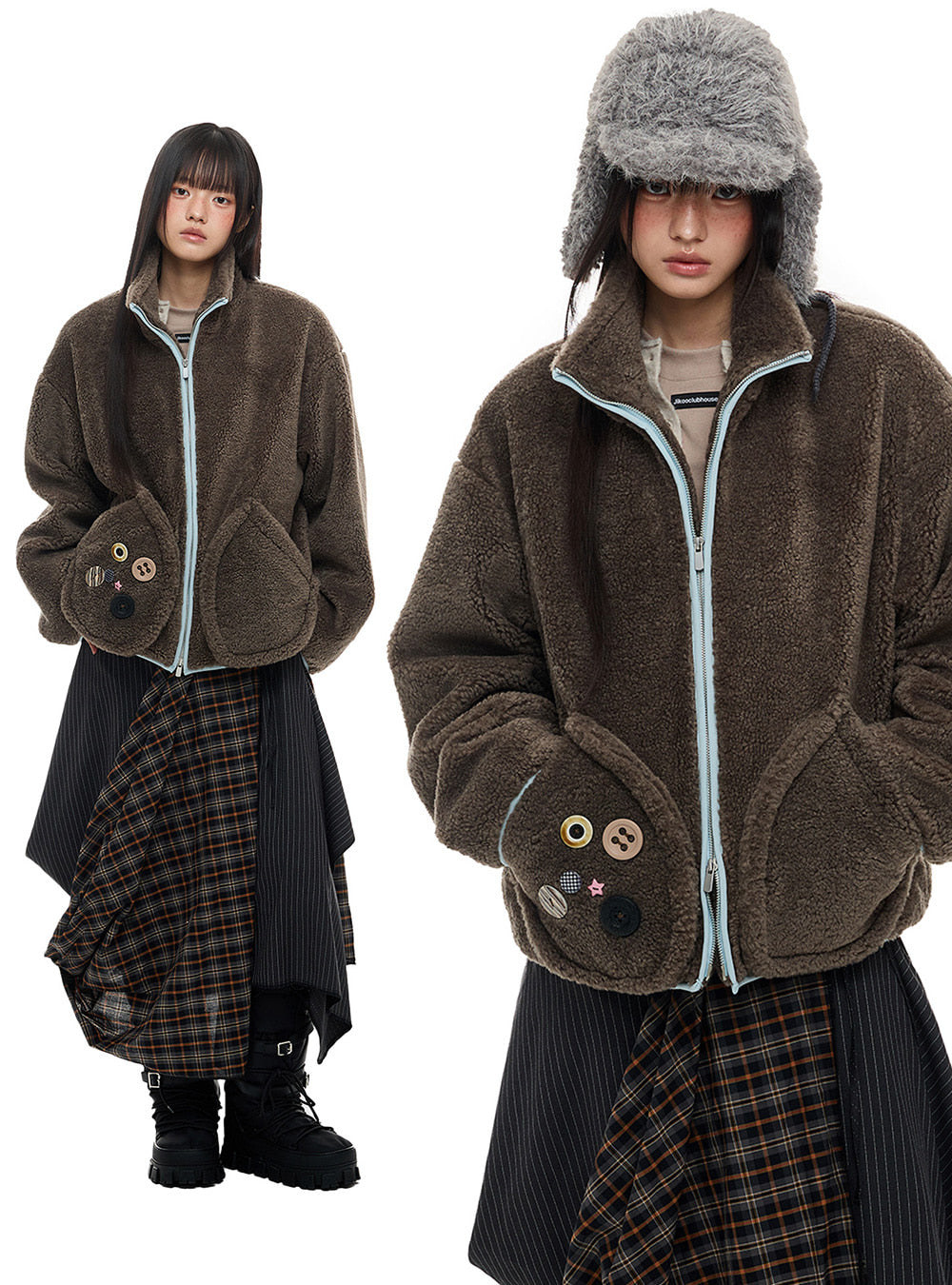 Button Hug Fleece Jacket (2color)