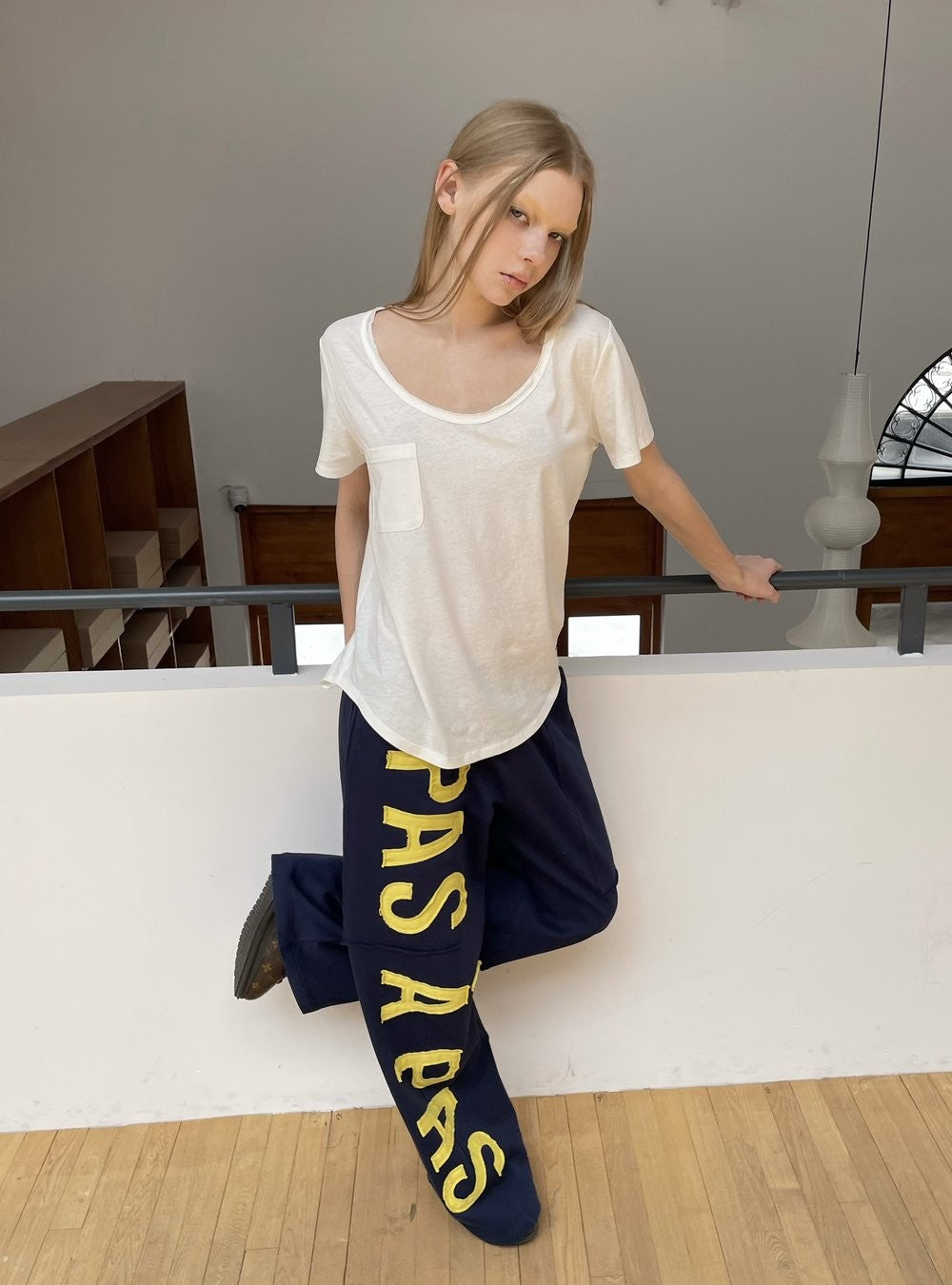 Patchwork Relaxed Cotton Pants