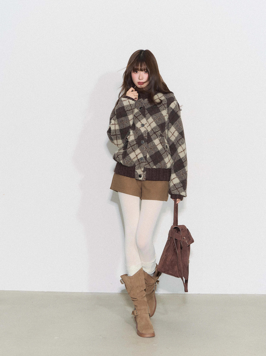 THELIGHT | PLAID KNIT SWEATER JACKET【ID:TN00098】