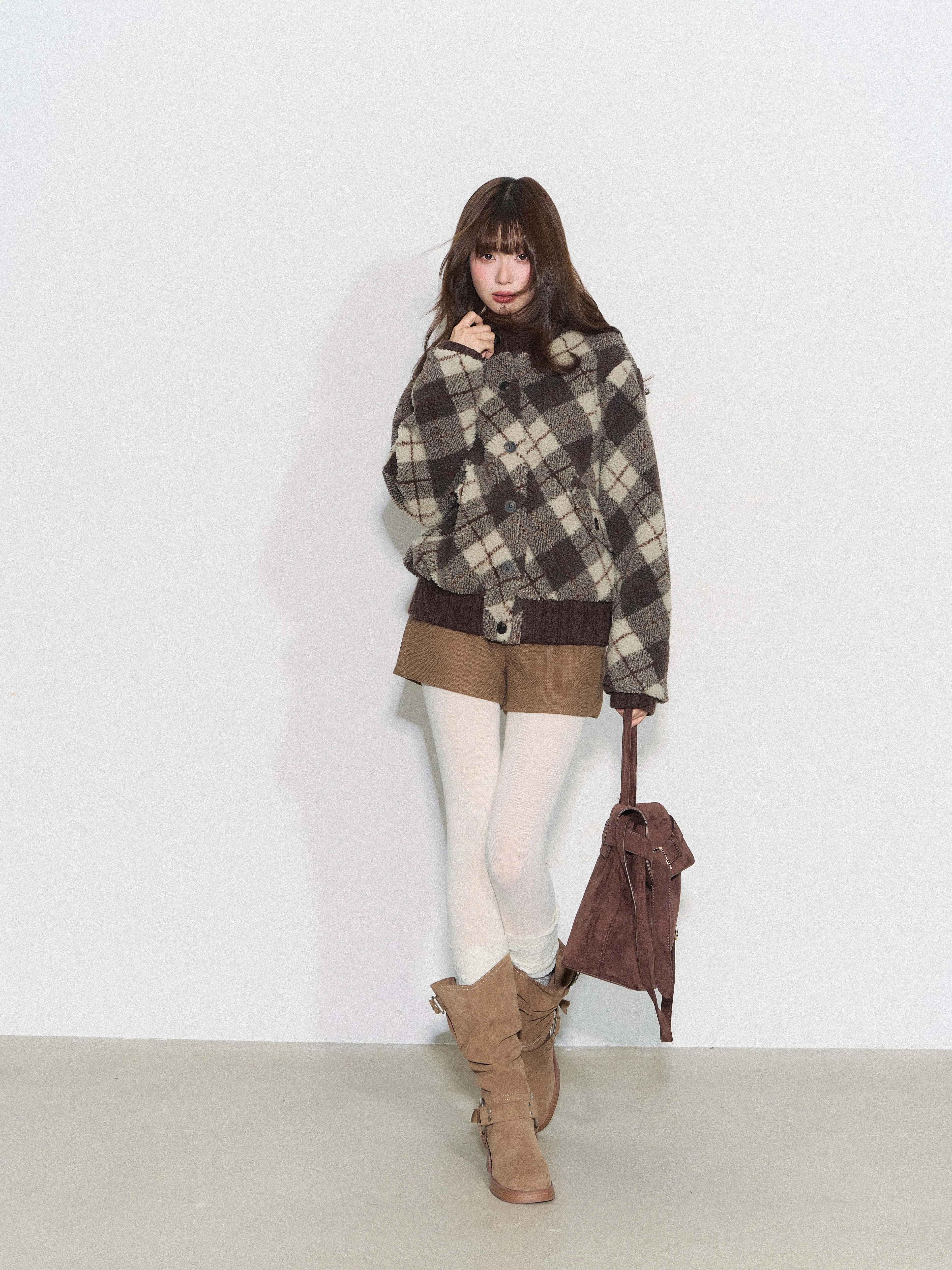 THELIGHT | PLAID KNIT SWEATER JACKET【ID:TN00098】