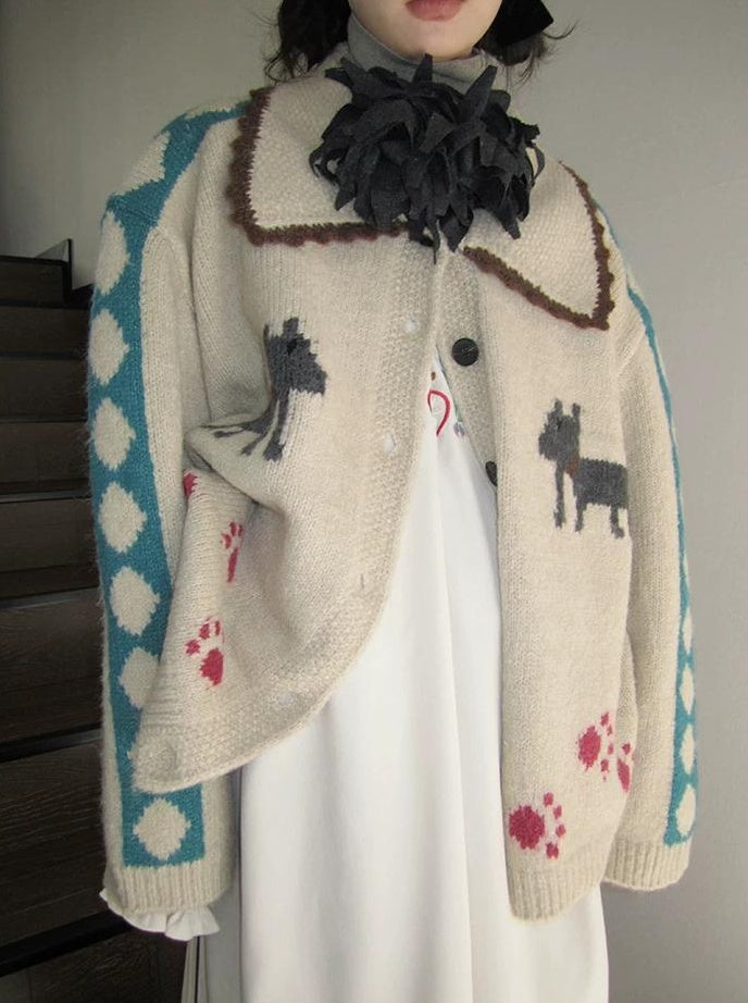 3months | VINTAGE LAPEL CARDIGAN SWEATER【ID:TN00048】