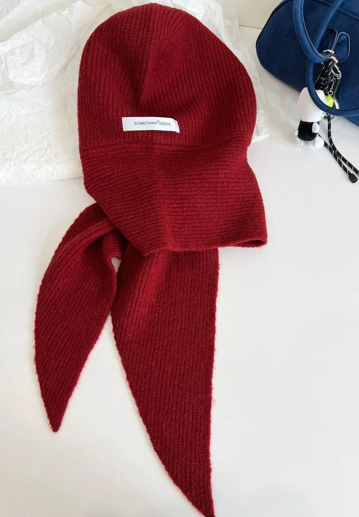 TRIA SELECT | KNITTED HOODED SCARF HAT SET【ID:TN00088】