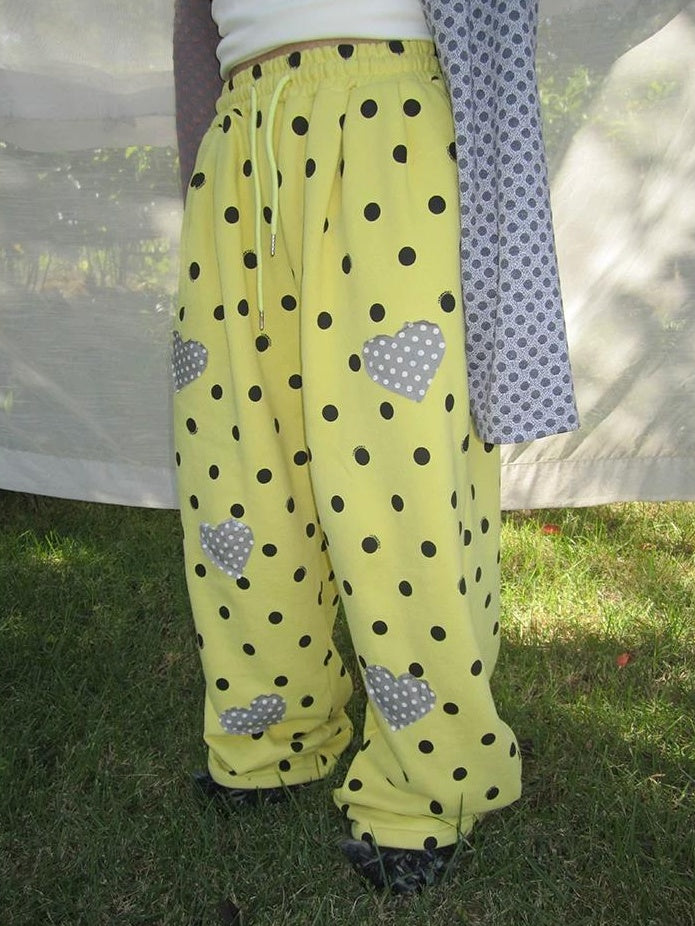 3months | CASUAL POLKA DOT WIDE LEG PANTS【ID:TN00036】