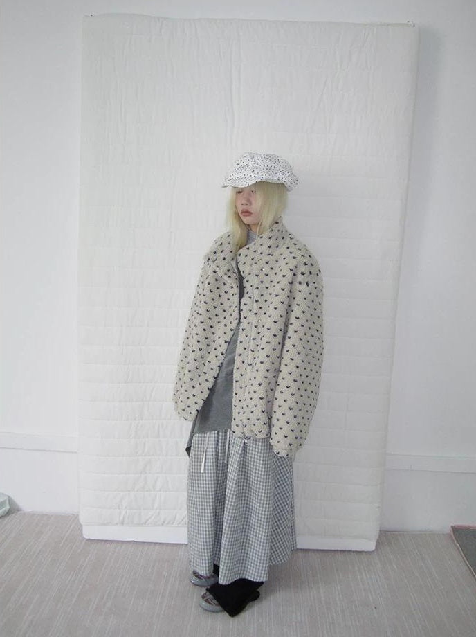 3months | POLKA DOT JACQUARD WOOL COAT【ID:TN00056】