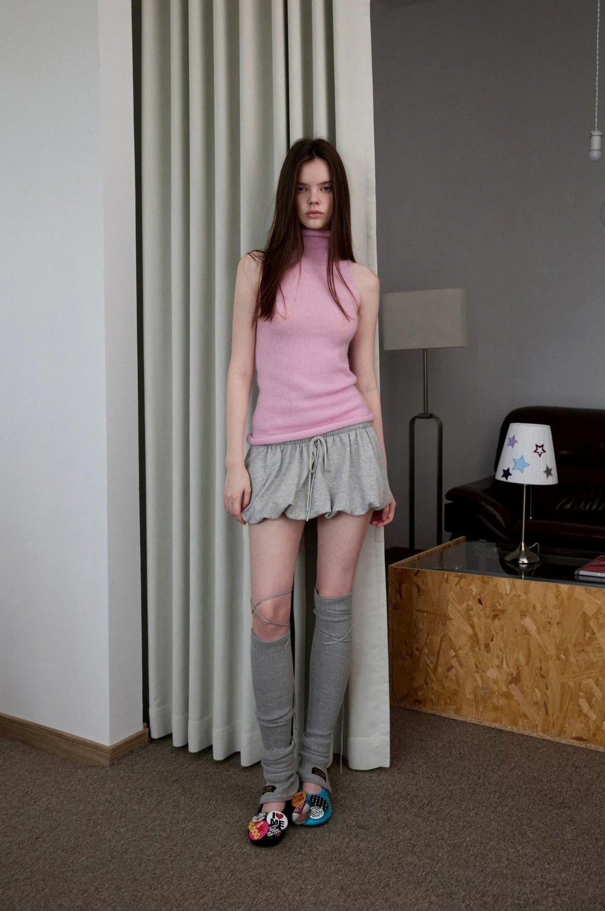 1JINN STUDIO | HIGH NECK MOHAIR KNIT TOP【ID:TN00069】