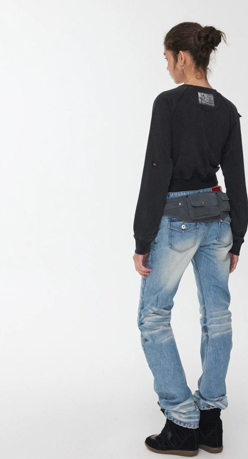 1JINN STUDIO | VINTAGE WHISKERS LOW-WAIST JEANS【ID:TN00070】
