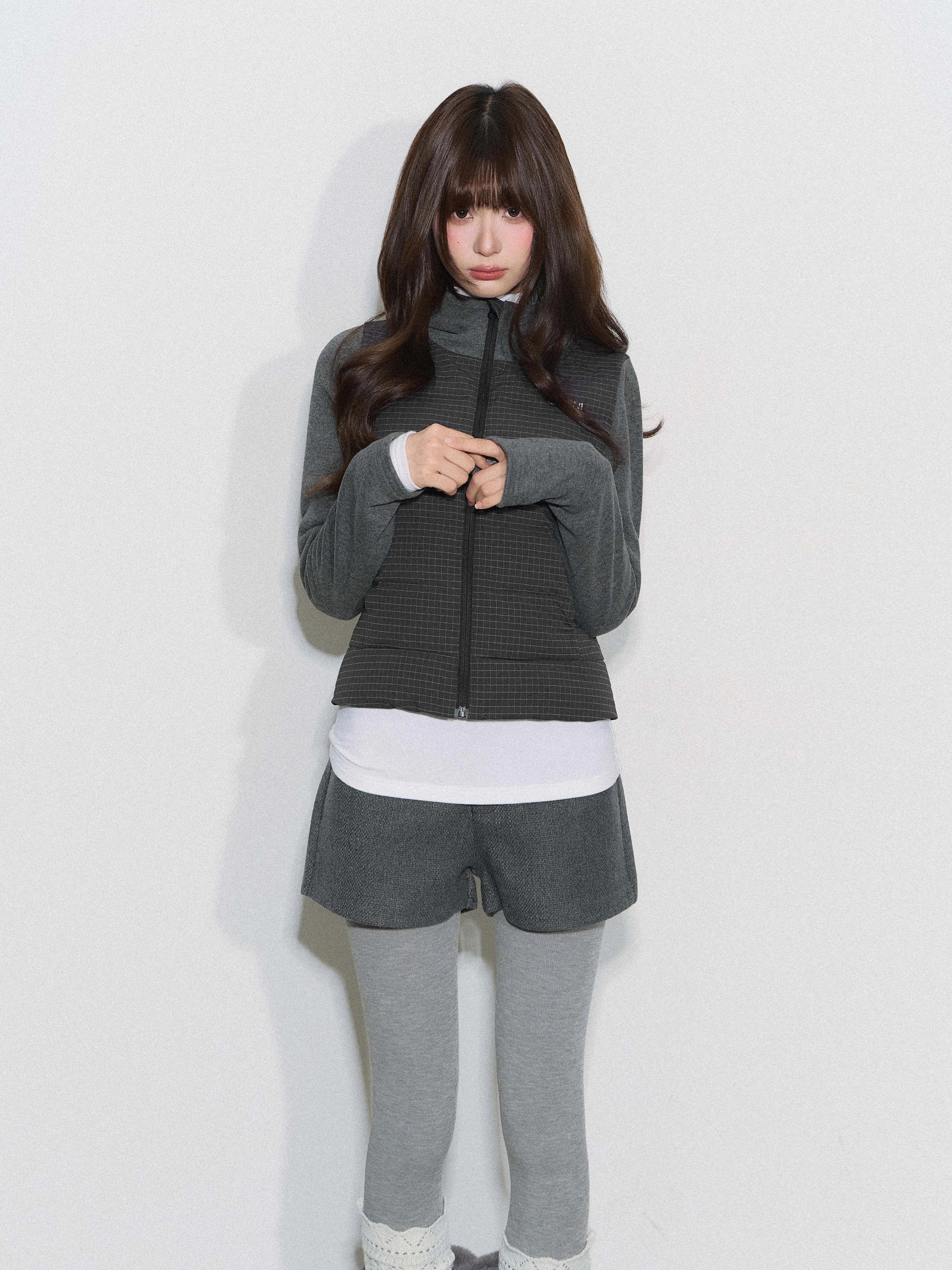 THELIGHT | PLAID SPLICE HOODED JACKET【ID:TN00094】