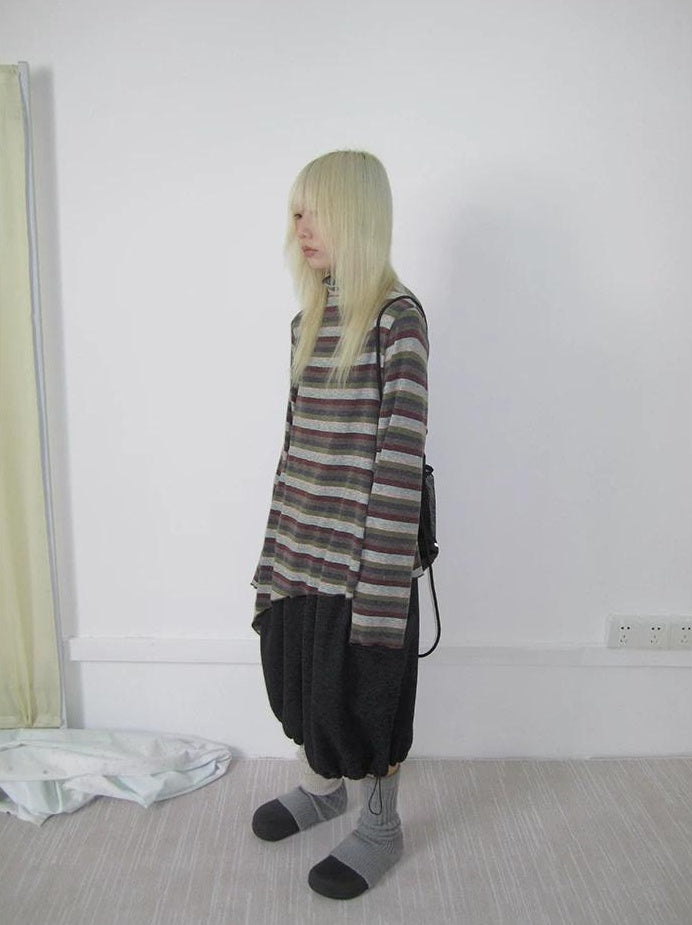 3months | HIGH NECK STRIPED TOP【ID:TN00052】