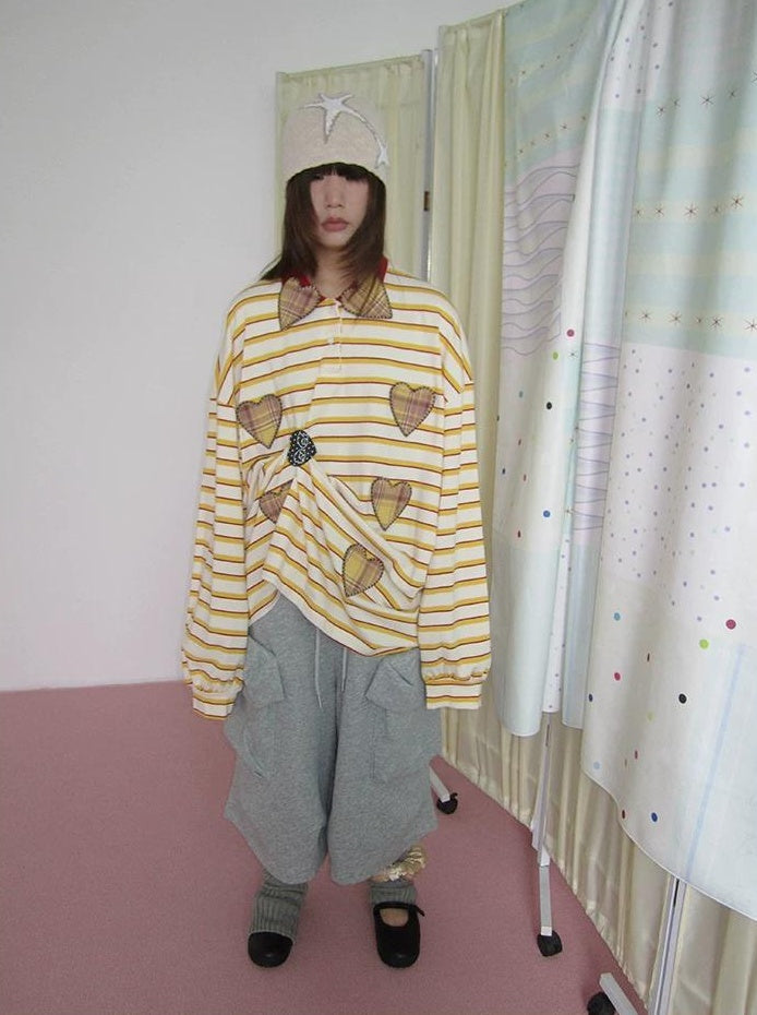 3months | 3D STRIPED DECORATIVE SWEATER【ID:TN00041】