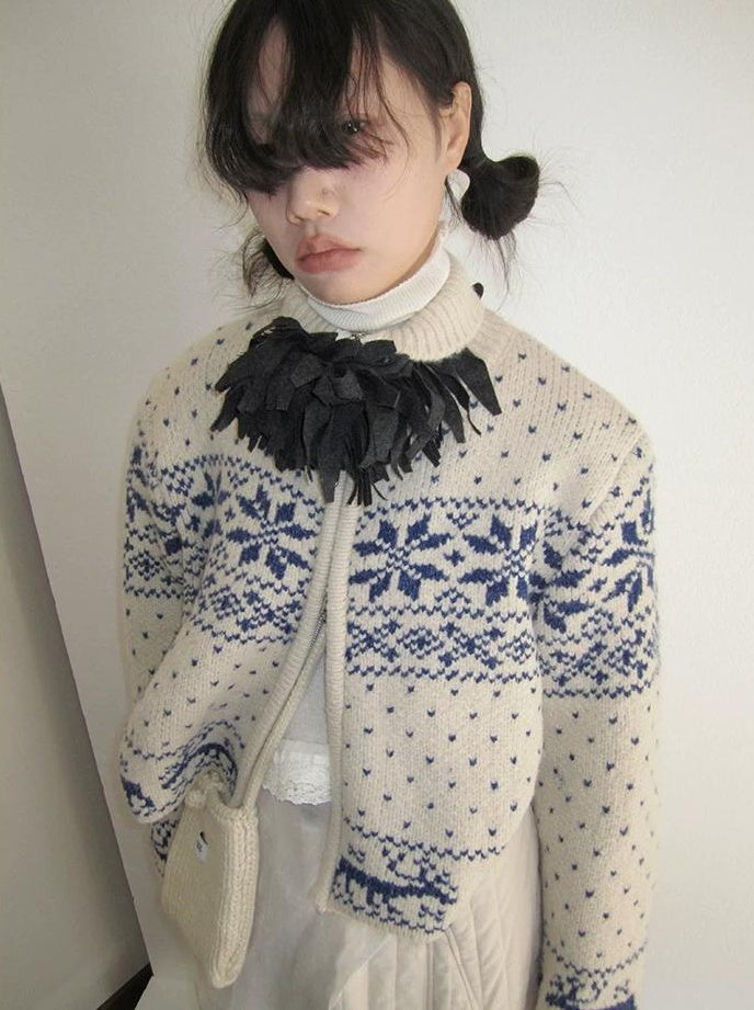 3months |  VINTAGE FAIR ISLE CARDIGAN【ID:TN00030】