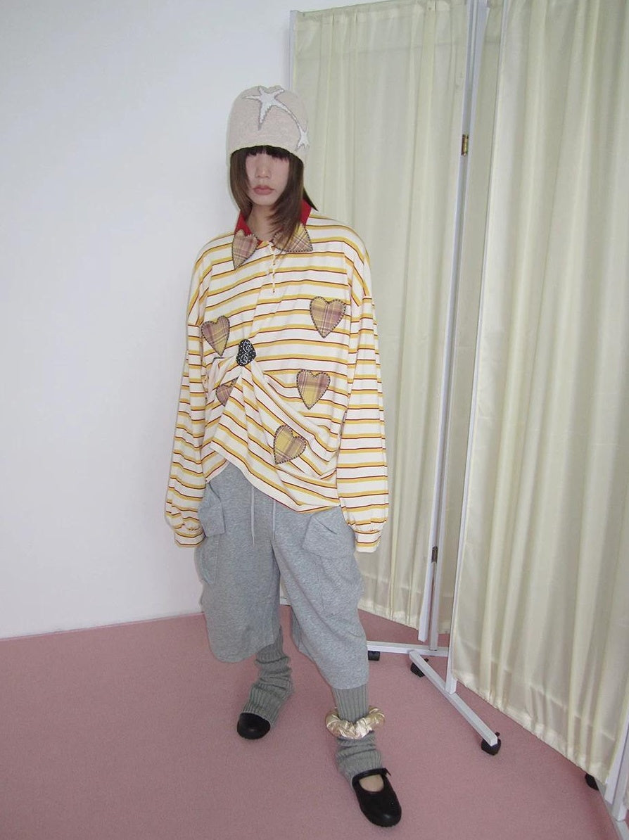 3months | 3D STRIPED DECORATIVE SWEATER【ID:TN00041】