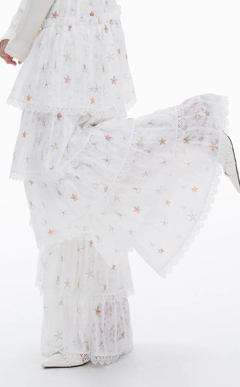 THELIGHT | LACE CRUSHED SKIRT PANTS【ID:TN00112】