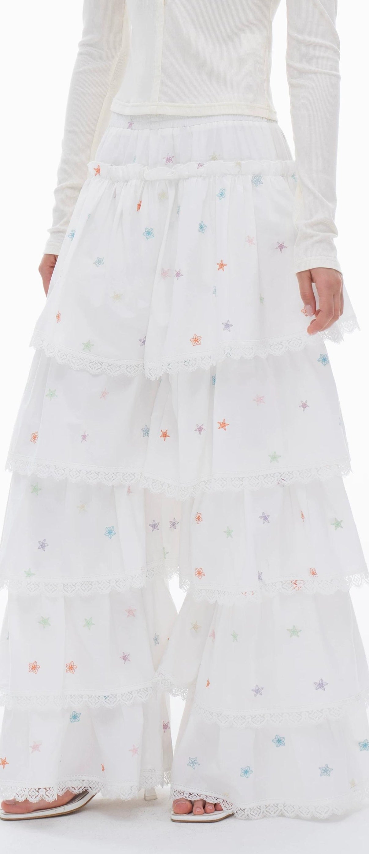 THELIGHT | LACE CRUSHED SKIRT PANTS【ID:TN00112】