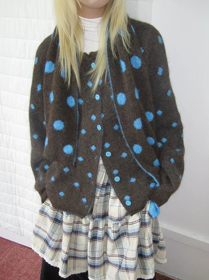 3months |  LOOSE KNITTED SWEATER JACKET【ID:TN00019】