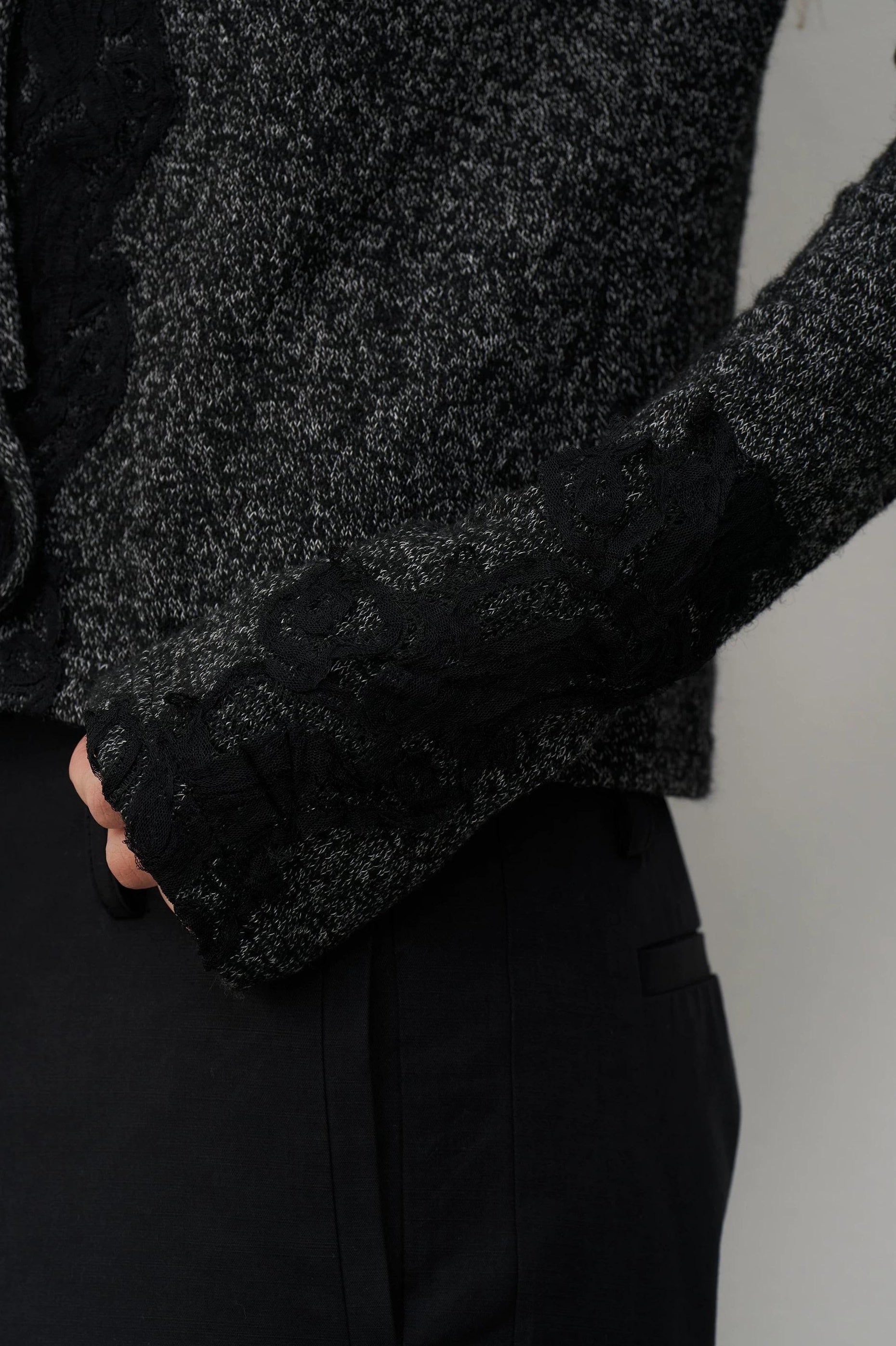 THELIGHT | LACE TRIMMED SLIM FIT SHIRT【ID:TN00121】