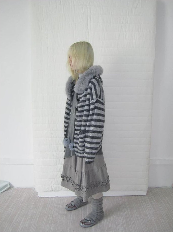 3months |  NICHE STRIPED CARDIGAN SWEATER【ID:TN00016】