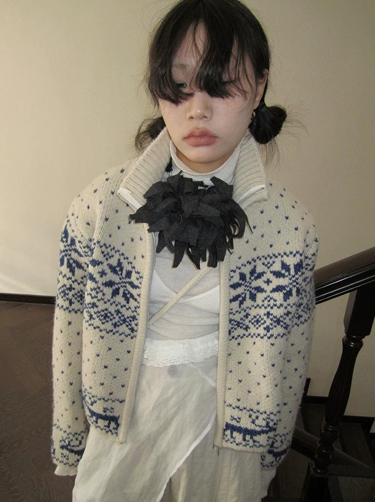 3months |  VINTAGE FAIR ISLE CARDIGAN【ID:TN00030】