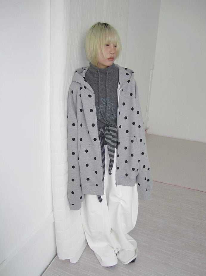 3months | POLKA DOT BOA HOODIE JACKET【ID:TN00060】