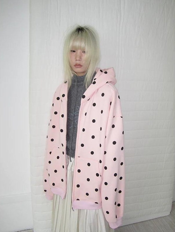 3months | POLKA DOT BOA HOODIE JACKET【ID:TN00060】