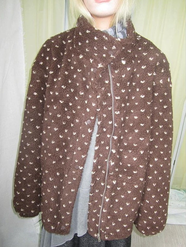 3months | POLKA DOT JACQUARD WOOL COAT【ID:TN00056】