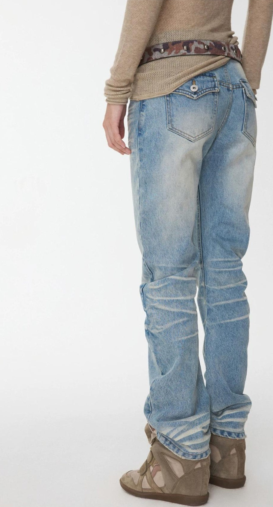 1JINN STUDIO | VINTAGE WHISKERS LOW-WAIST JEANS【ID:TN00070】