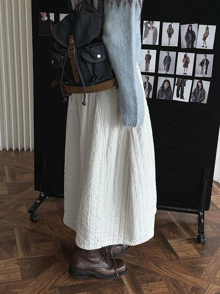 3months |  THICK COTTON HIGH-WAISTED SKIRT【ID:TN00018】