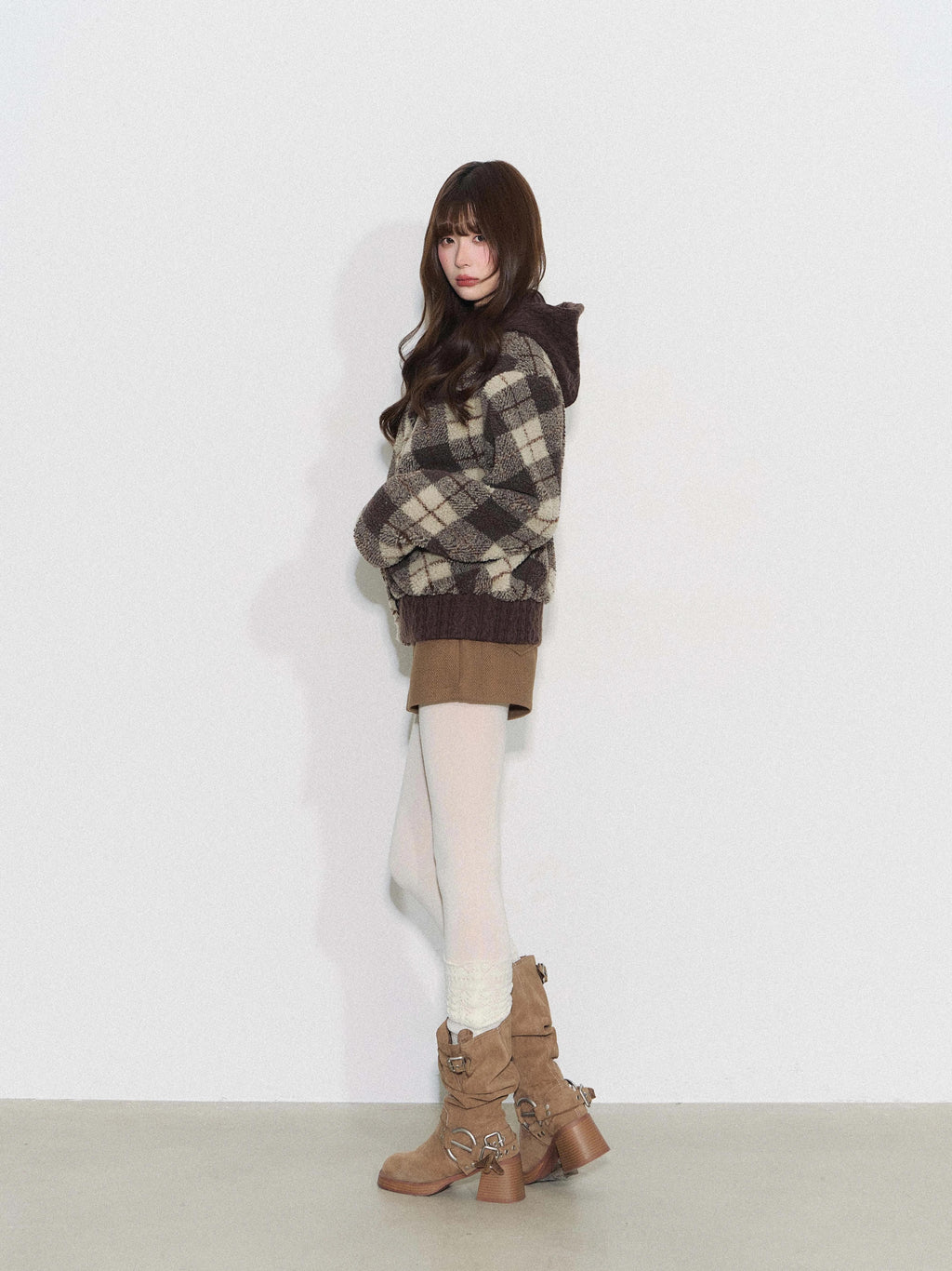 THELIGHT | PLAID KNIT SWEATER JACKET【ID:TN00098】