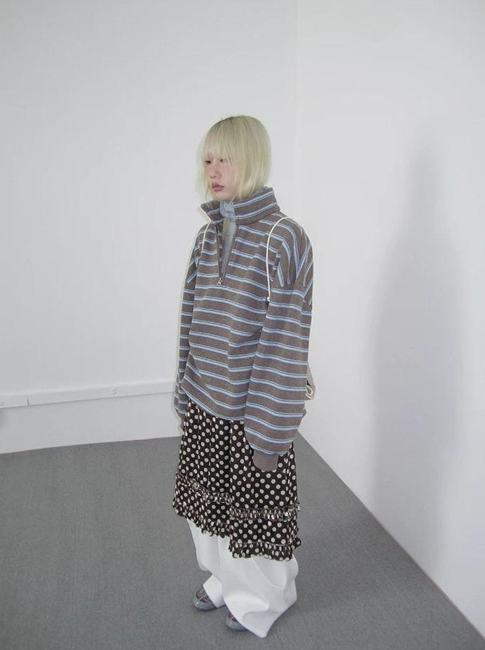 3months | RETRO STRIPED BOA SWEATER【ID:TN00065】