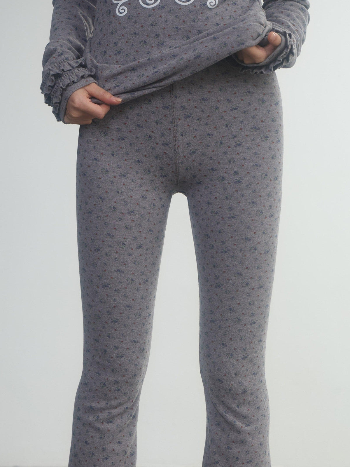 Derong Allover Floral Micro Flare Women'S Viscose Lounge Pants