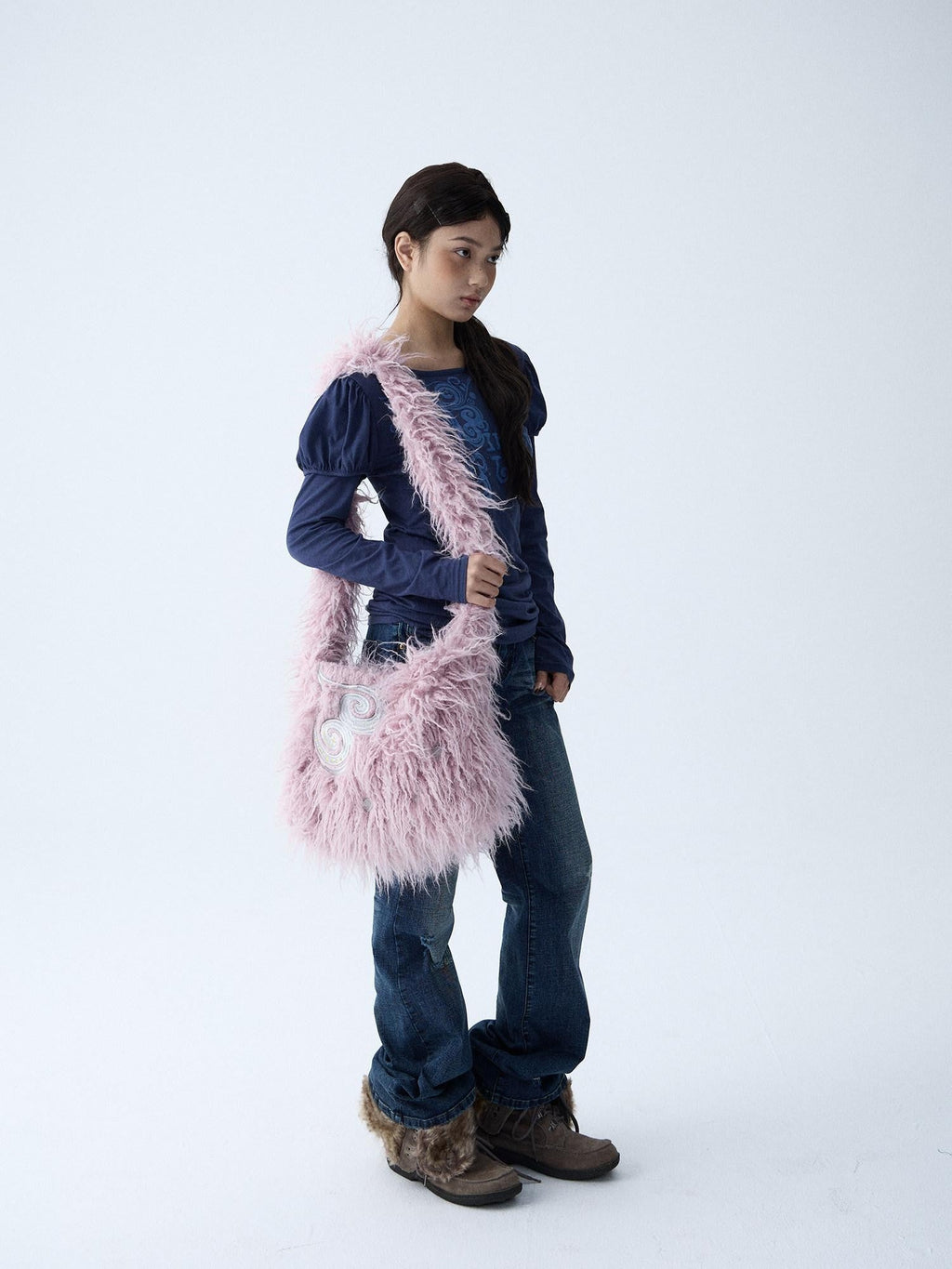 Fuzzy Large Capacity Crossbody Unique Design Women'S Faux Fur Shoulder Bags