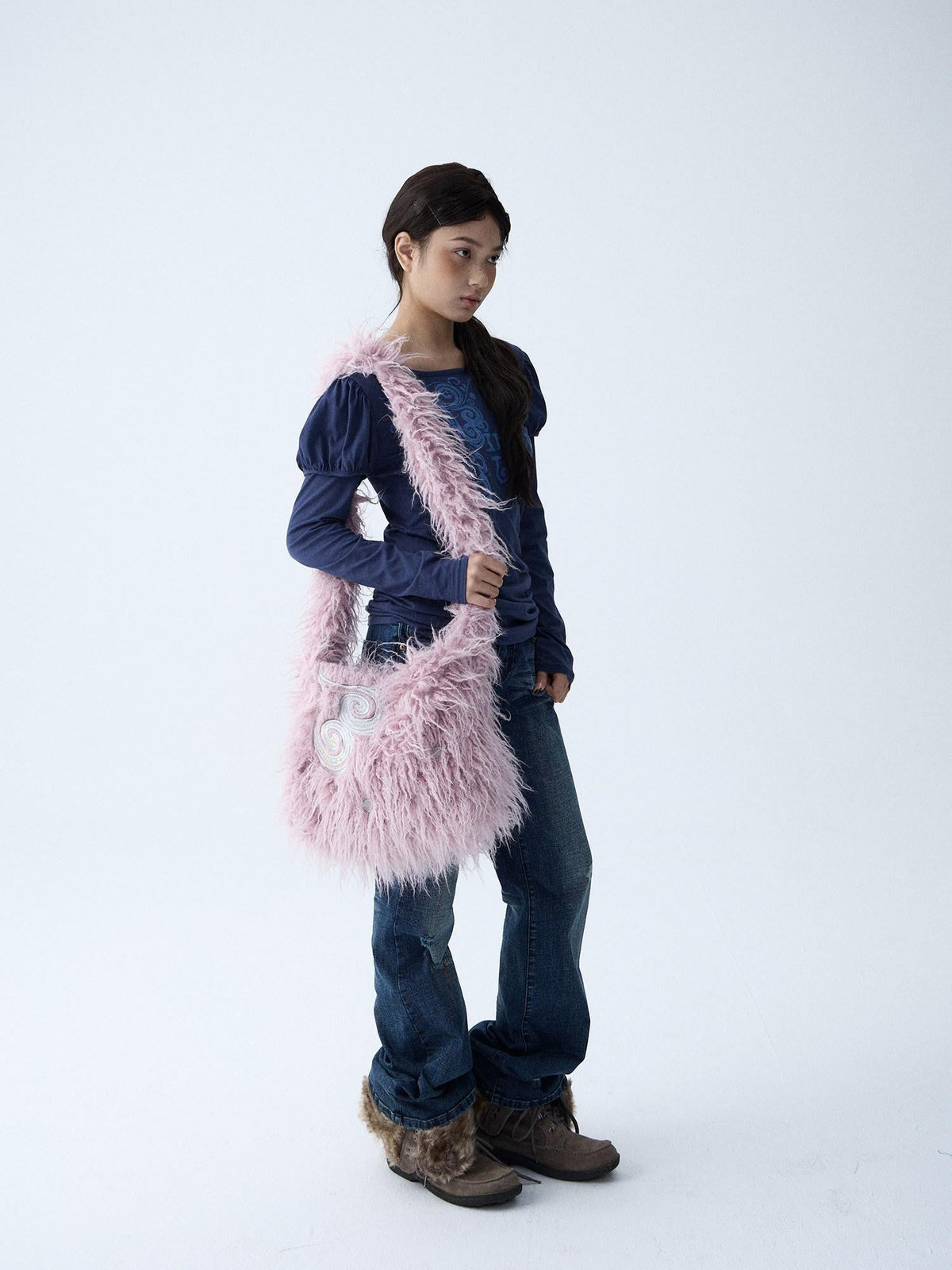 Fuzzy Large Capacity Crossbody Unique Design Women'S Faux Fur Shoulder Bags