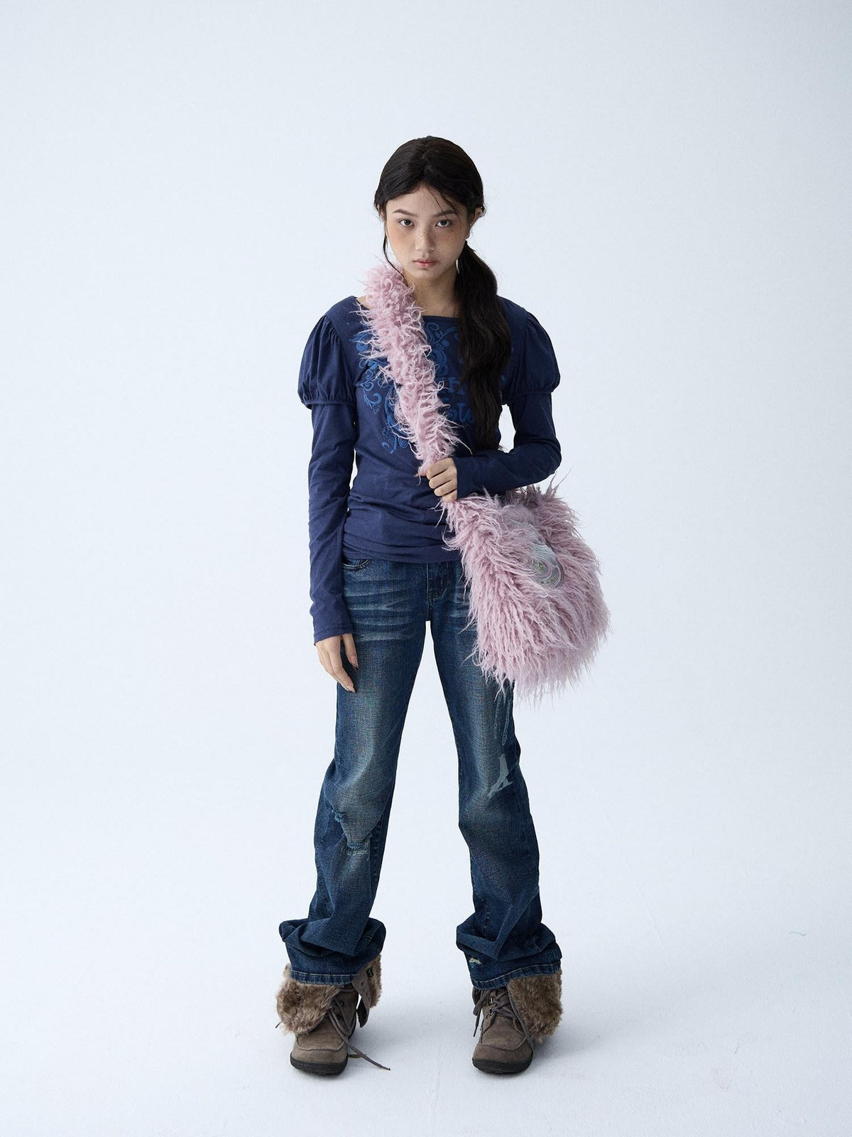 Fuzzy Large Capacity Crossbody Unique Design Women'S Faux Fur Shoulder Bags