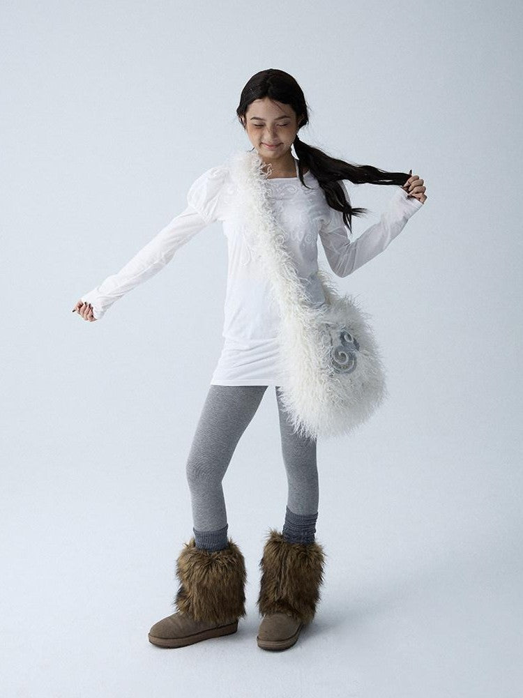Fuzzy Large Capacity Crossbody Unique Design Women'S Faux Fur Shoulder Bags