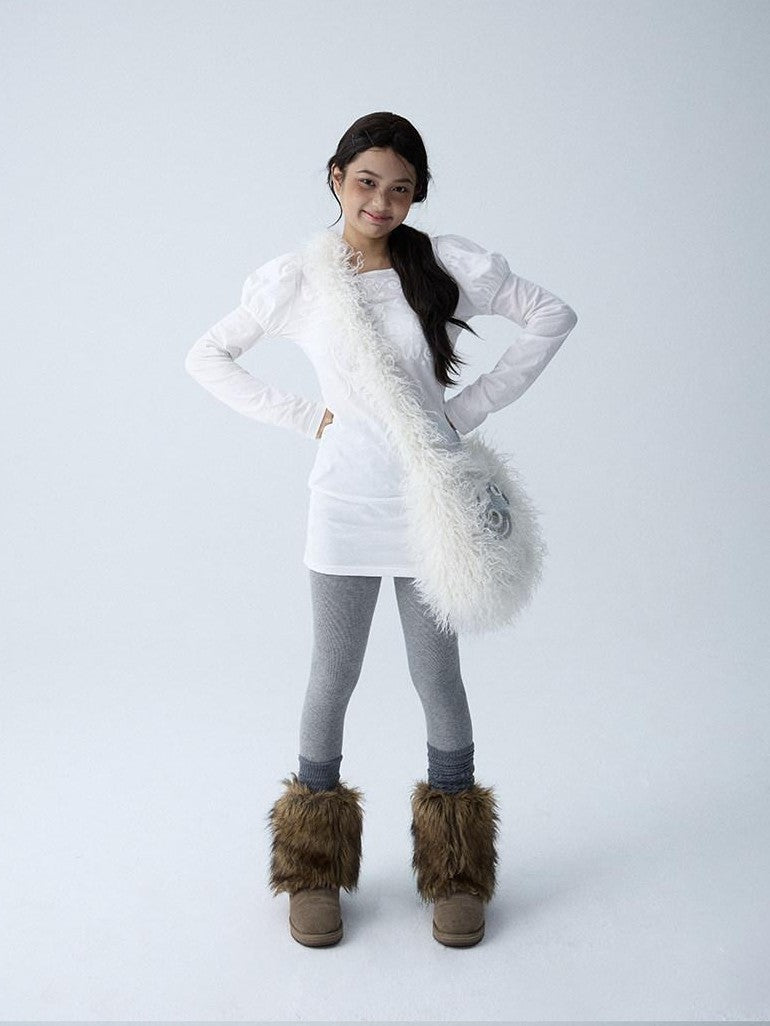 Fuzzy Large Capacity Crossbody Unique Design Women'S Faux Fur Shoulder Bags